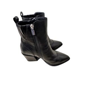Blondo Eleanor Waterproof Leather Pointed Toe Heeled Booties Black Size 7M‎